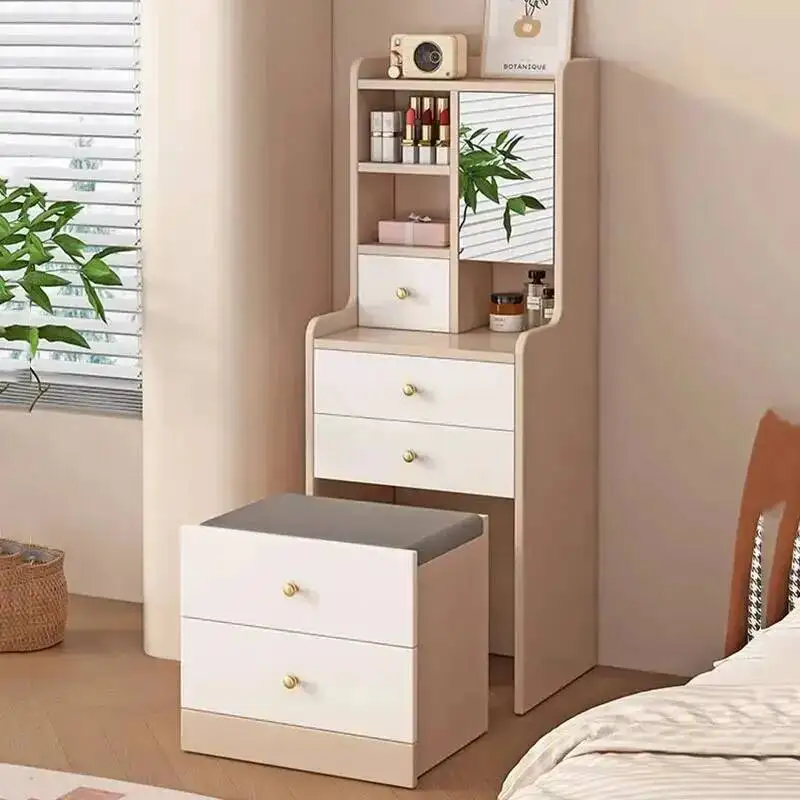 Storage Bedroom Mobile Vanity Drawers Tall Table Makeup Dressing Table Desk Mirror Living Room Penteadeira Chinese Furniture 
Storage Bedroom Mobile Vanity Drawers Tall Table Makeup Dressing Table Desk Mirror Living Room Penteadeira Chinese Furniture