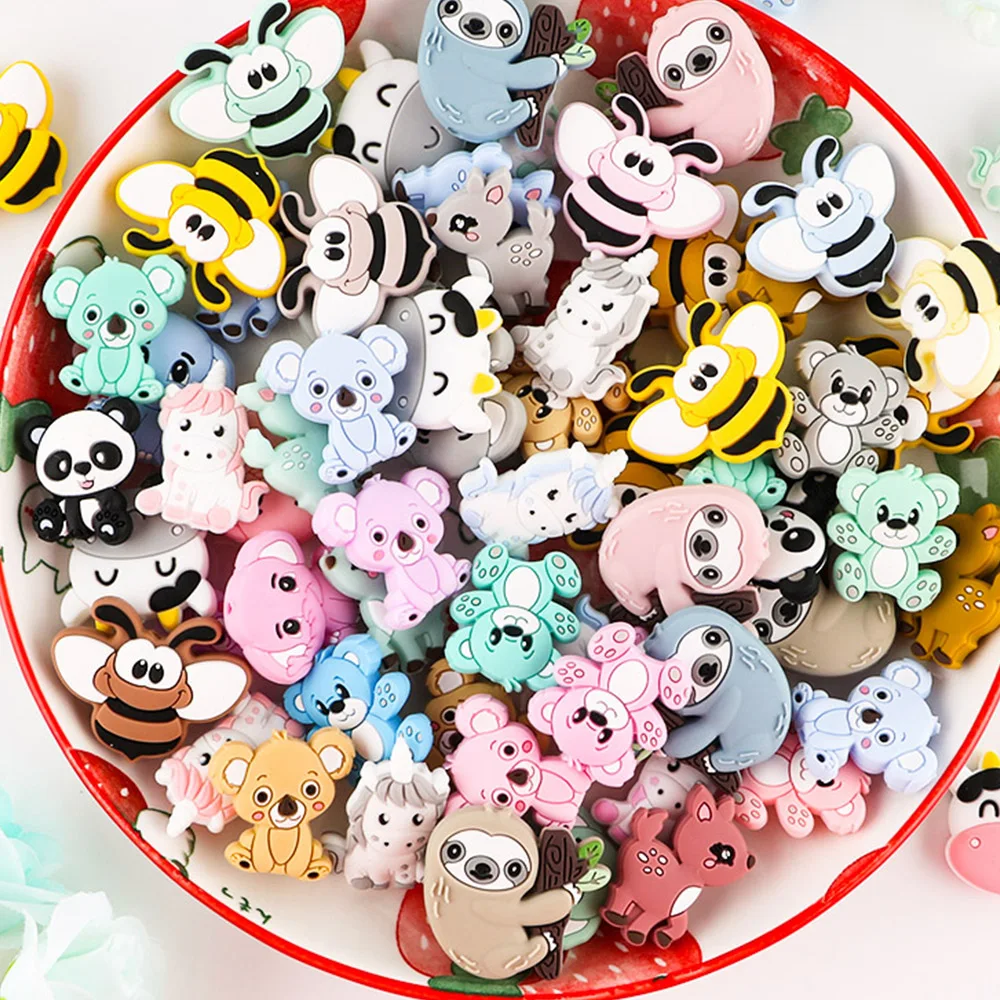 50/100Pcs Animals Silicone Beads For Jewelry Making Bulk To Make Bracelets DIY Pacifier Chain Accessories For Jewelry Beads
50/100Pcs Animals Silicone Beads For Jewelry Making Bulk To Make Bracelets DIY Pacifier Chain Accessories For Jewelry Beads