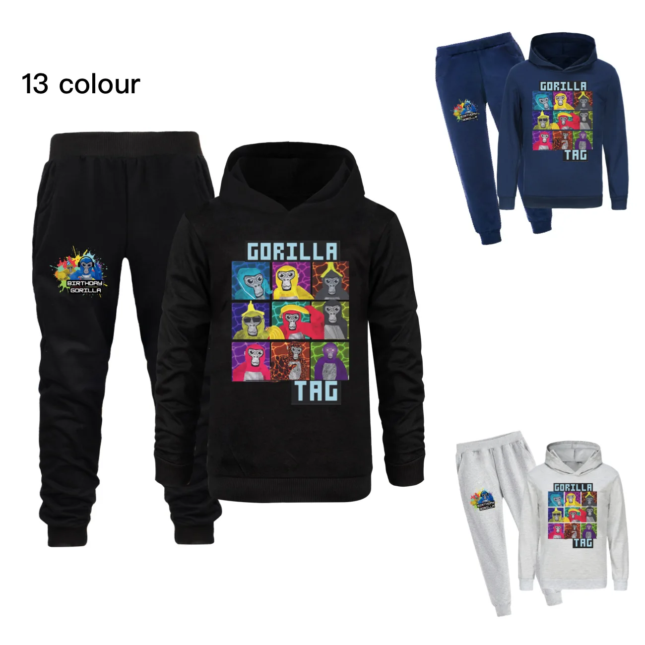 Cartoon Gorilla Tag Hoodie Set Kids VR Game Money Clothes Boys Fall Fashion Pullover Sweatshirts Pants 2pcs Sets Girls Tracksuit
Cartoon Gorilla Tag Hoodie Set Kids VR Game Money Clothes Boys Fall Fashion Pullover Sweatshirts Pants 2pcs Sets Girls Tracksuit