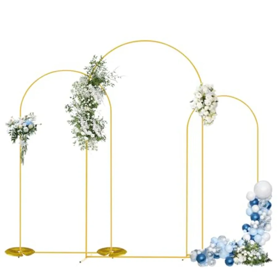 Metal Arch Backdrop Stand Set of 3 7.2FT/6.6FT/6FT Heavy-Duty Gold for Weddings, Baby Showers, Birthdays, Graduation, Parties O
Metal Arch Backdrop Stand Set of 3 7.2FT/6.6FT/6FT Heavy-Duty Gold for Weddings, Baby Showers, Birthdays, Graduation, Parties O