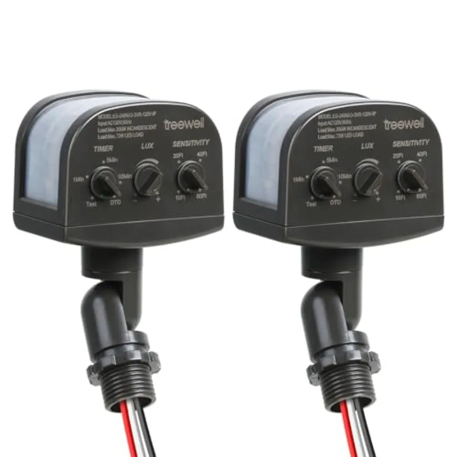 2 Pack 240-Degree Replacement Motion Sensor, Adjustable LUX 5-300 and Time and Detection Sensitivity Up to 60 Feet Range, 3 Wor
2 Pack 240-Degree Replacement Motion Sensor, Adjustable LUX 5-300 and Time and Detection Sensitivity Up to 60 Feet Range, 3 Wor