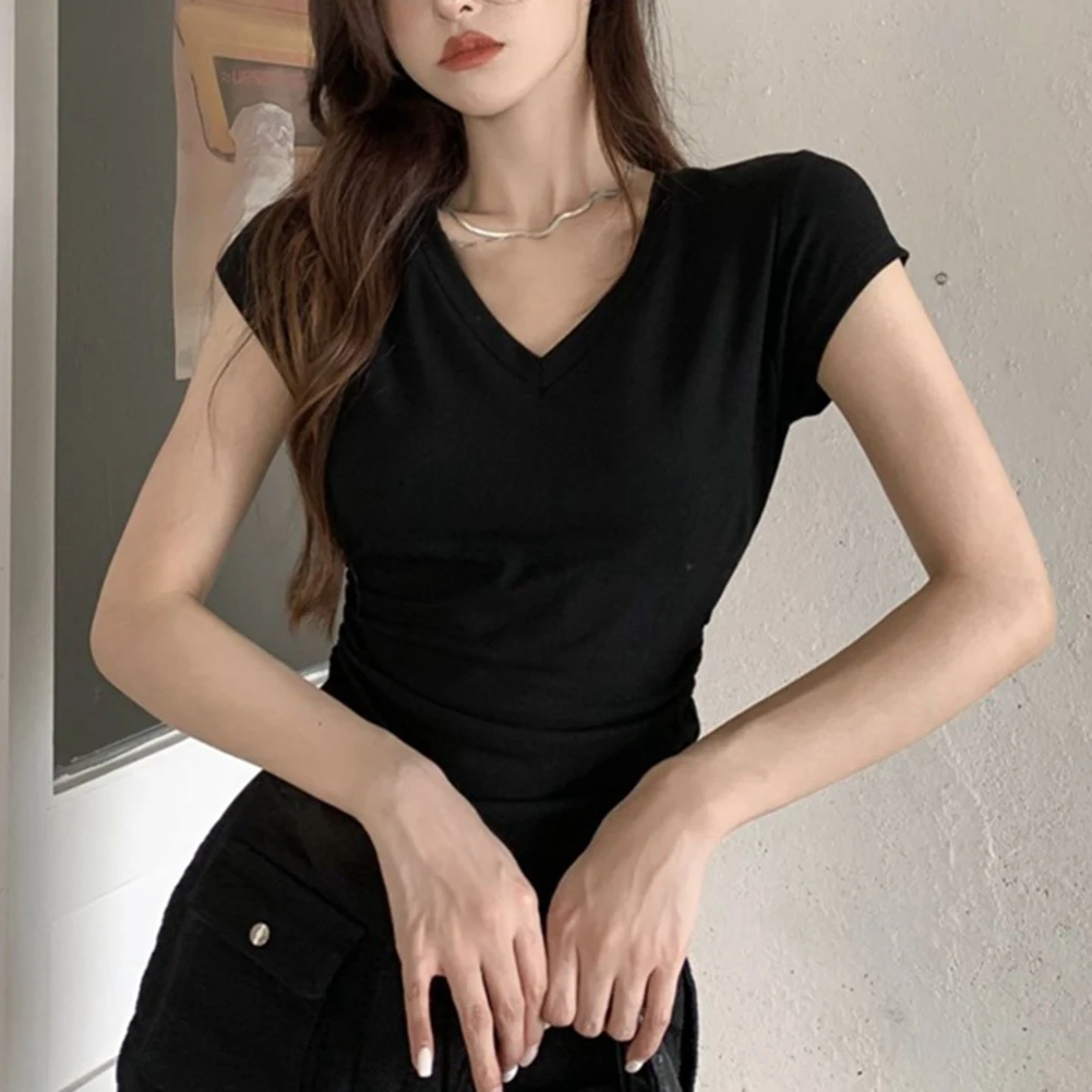 Casual Short Sleeve Slim Fit Tops Casual Daily Style Basic Style Microelasticity Polyester Fabric Regular Length
Casual Short Sleeve Slim Fit Tops Casual Daily Style Basic Style Microelasticity Polyester Fabric Regular Length