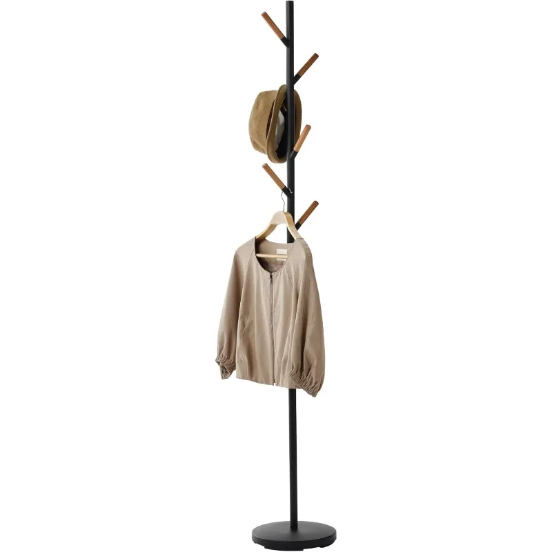 Yamazaki Home Plain Freestanding Coat Hanger Rack With Wooden Hooks, Space Saving, 70" - Steel
Yamazaki Home Plain Freestanding Coat Hanger Rack With Wooden Hooks, Space Saving, 70" - Steel
