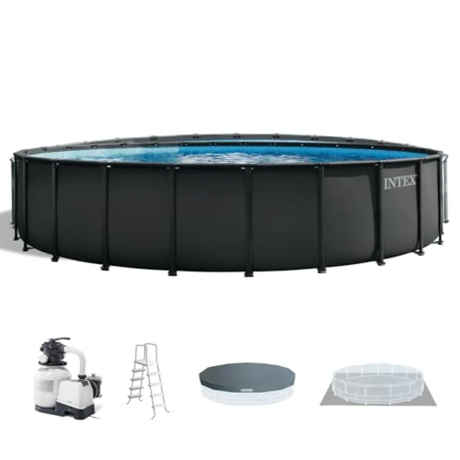 26 ft x 52 in Round Above Ground Pool Set with Steel Frame Sand Filter Pump 2800 GPH Ladder Cover Ground Cloth Blue
26 ft x 52 in Round Above Ground Pool Set with Steel Frame Sand Filter Pump 2800 GPH Ladder Cover Ground Cloth Blue