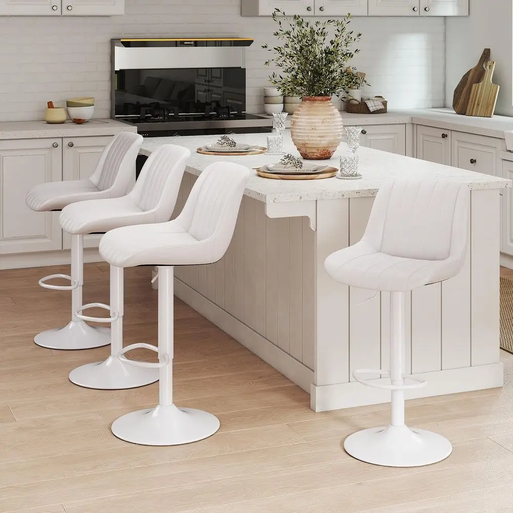 Bar Stools Set of 4, Swivel Counter Height Barstools with Back, Adjustable PU Leather Bar Chairs, Modern Armless Kitchen Island
Bar Stools Set of 4, Swivel Counter Height Barstools with Back, Adjustable PU Leather Bar Chairs, Modern Armless Kitchen Island