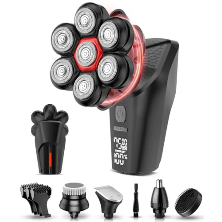 Head Shavers for Bald Men 7D Head Shaver with LED Display 3 Adjustable Modes 10000 RPM High Speed Motor IPX8 Waterproof USB Fas
Head Shavers for Bald Men 7D Head Shaver with LED Display 3 Adjustable Modes 10000 RPM High Speed Motor IPX8 Waterproof USB Fas