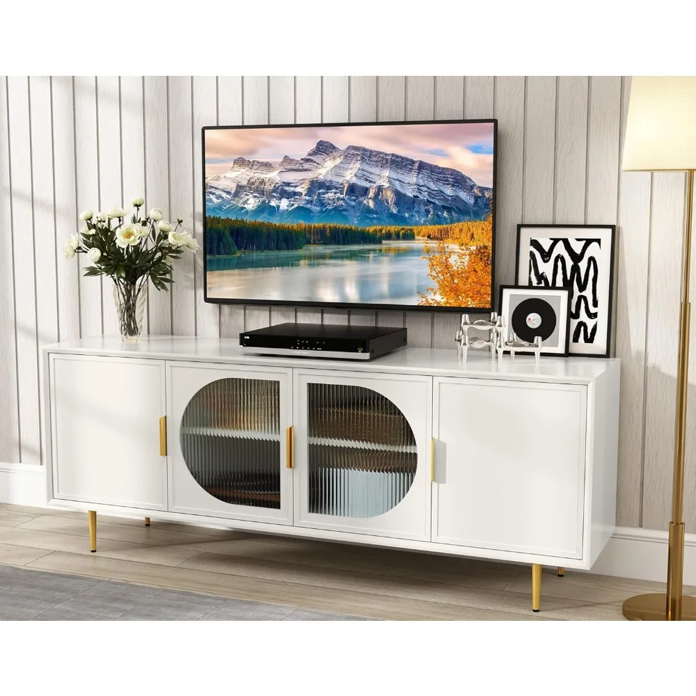 Modern TV Stand for TVs up to 70+ inch, Glass Door Television Console Table with Gold Leg, Entertainment Center with St
Modern TV Stand for TVs up to 70+ inch, Glass Door Television Console Table with Gold Leg, Entertainment Center with St