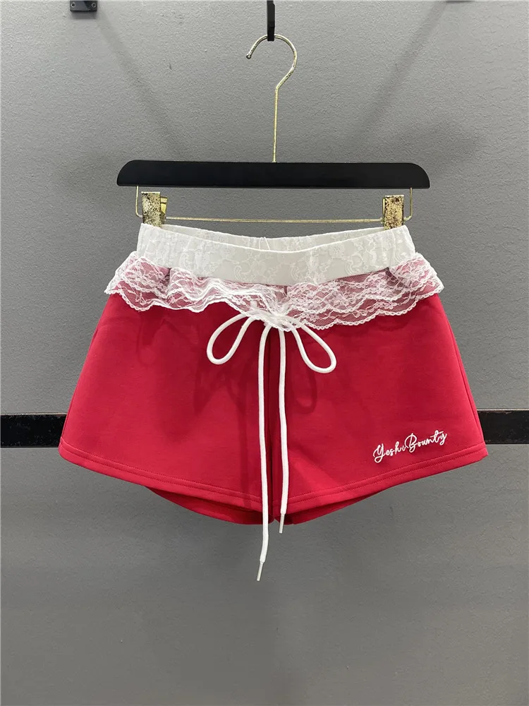 Red Lace Splice Sports Shorts Women's Summer Design Casual Slimming Ultra-Short Street Style Cotton Polyester Blend Wide Leg ...
Red Lace Splice Sports Shorts Women's Summer Design Casual Slimming Ultra-Short Street Style Cotton Polyester Blend Wide Leg ...