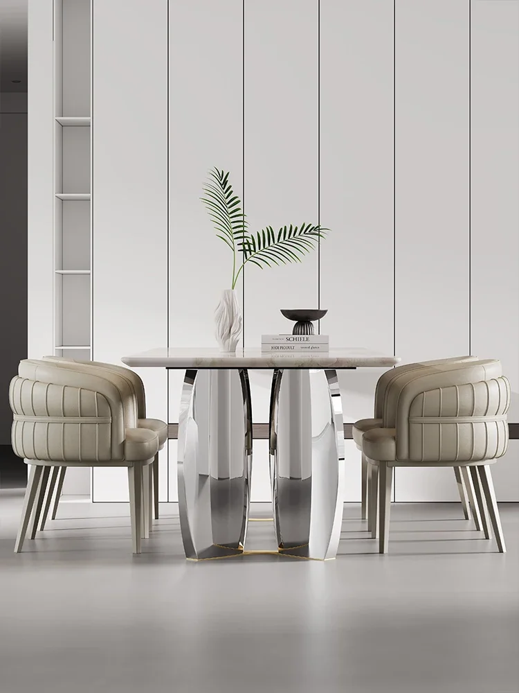 Modern urban Italian dining light luxury household cat paw leather dining table and advanced negotiation
Modern urban Italian dining light luxury household cat paw leather dining table and advanced negotiation
