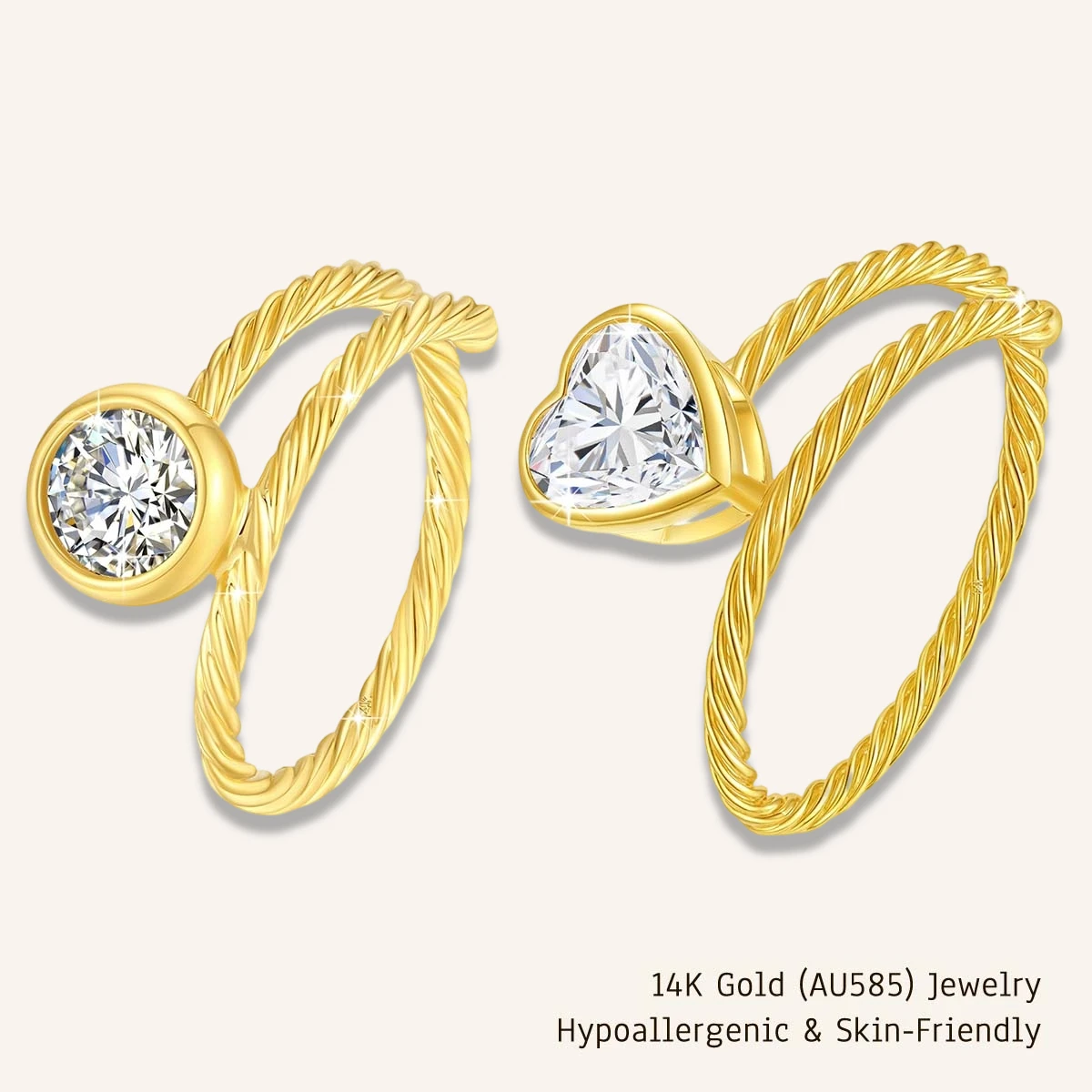 Casual 1-1.2ct Heart Cut Moissanite Adjustable Open Rings Twist Style 14K Gold AU585 Ring Engagement Party Jewelry Gift for her
Casual 1-1.2ct Heart Cut Moissanite Adjustable Open Rings Twist Style 14K Gold AU585 Ring Engagement Party Jewelry Gift for her