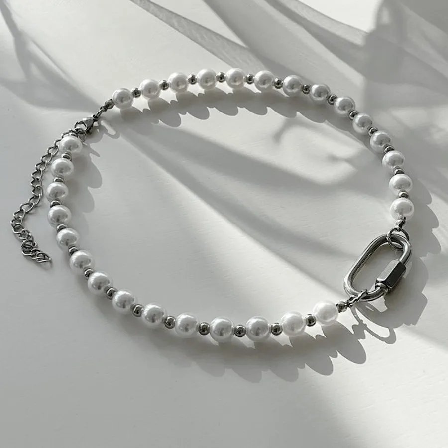Unisex Necklace Artificial Pearl Titanium Steel Necklace For Men And Women Hip Hop Style Couple Necklace Accessories Gift
Unisex Necklace Artificial Pearl Titanium Steel Necklace For Men And Women Hip Hop Style Couple Necklace Accessories Gift