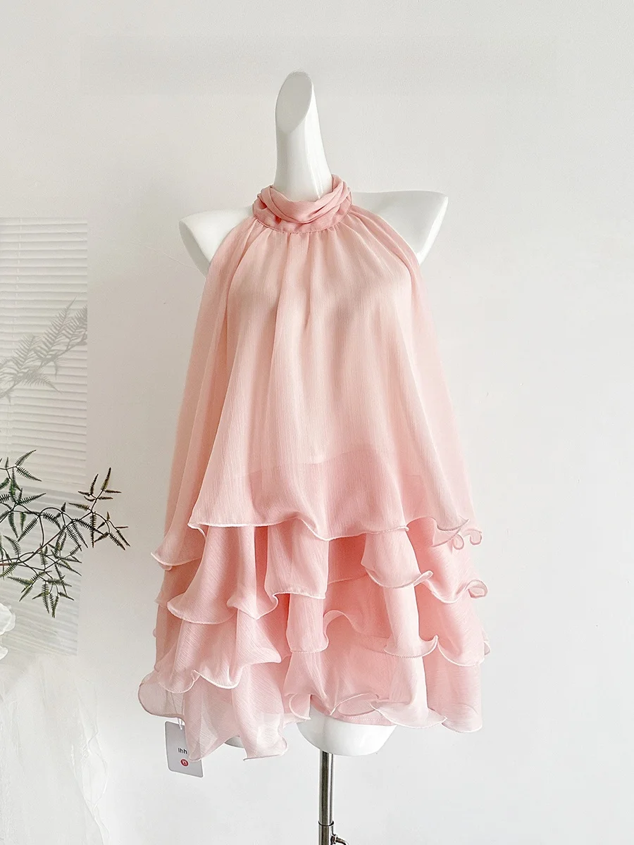 Luckymann Bellflower Summer Atmosphere Pink Neck Hanging Short Sleeveless Cake Skirt Women's Fashion Set Summer 2026
Luckymann Bellflower Summer Atmosphere Pink Neck Hanging Short Sleeveless Cake Skirt Women's Fashion Set Summer 2026