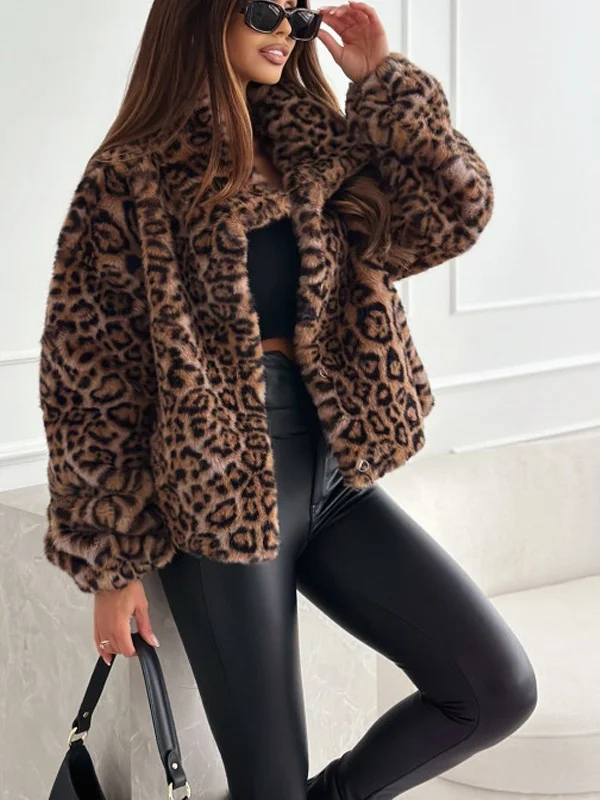 Fashionable Warm Retro Leopard Print Faux Fur Short Coat Women's Stand Collar Sleeveless Cardigan Autumn Winter Outerwear
Fashionable Warm Retro Leopard Print Faux Fur Short Coat Women's Stand Collar Sleeveless Cardigan Autumn Winter Outerwear