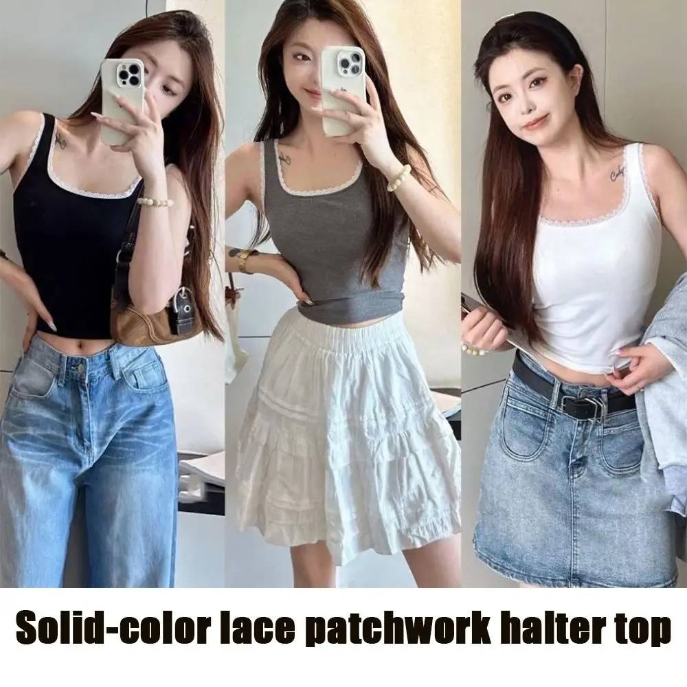 Women Base Vest Casual Lace Tops Basic Bodycon Camis Solid Color Sleeveless Tank Top Integrated Chest Pad Camisole Outerwear
Women Base Vest Casual Lace Tops Basic Bodycon Camis Solid Color Sleeveless Tank Top Integrated Chest Pad Camisole Outerwear