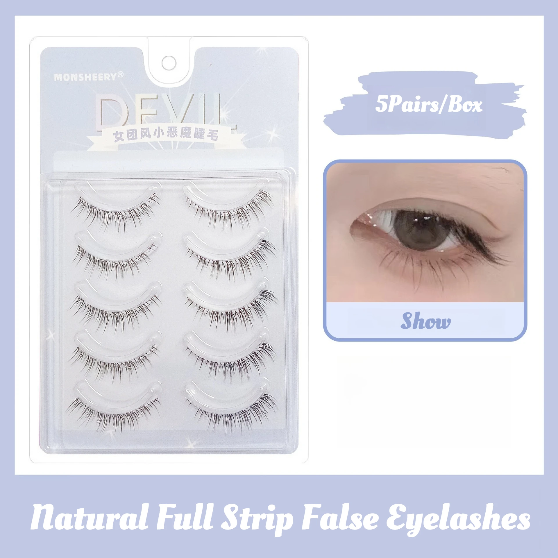 5 Pairs Baby Curled False Eyelashes Full Strip Transparent Terrier Natural Manga Volume One Piece Fake Lashes Extension Makeup
5 Pairs Baby Curled False Eyelashes Full Strip Transparent Terrier Natural Manga Volume One Piece Fake Lashes Extension Makeup
