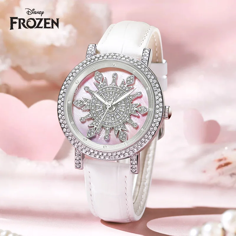 Disney Snow Princess Three-Dimensional Rotating Snowflake Flow Color Zircon Waterproof Real Cowhide Quartz Watch Birthday Gift
Disney Snow Princess Three-Dimensional Rotating Snowflake Flow Color Zircon Waterproof Real Cowhide Quartz Watch Birthday Gift