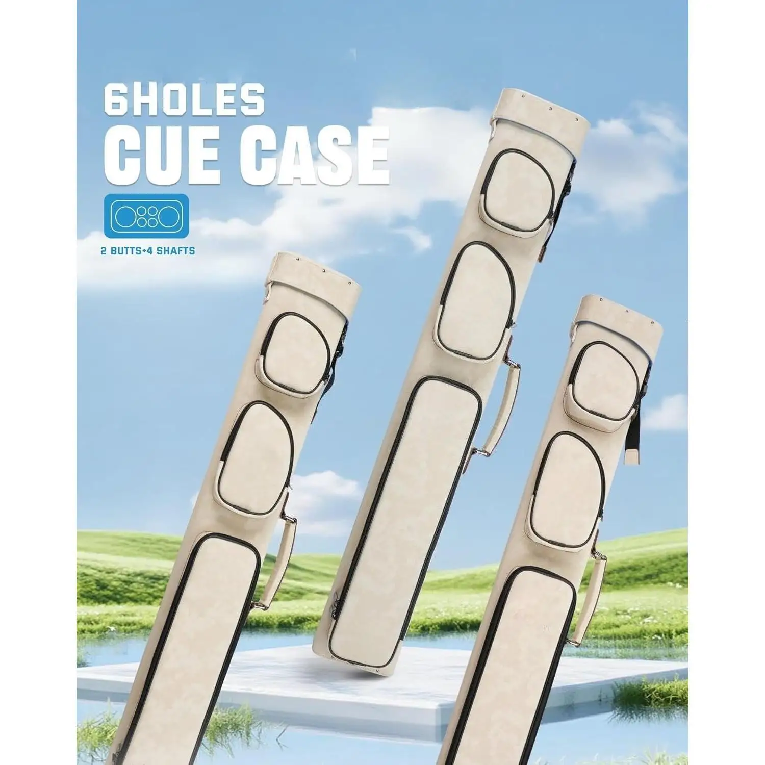 Pool Cue Case 2x4Hard Pool Stick Case with Multi-pocket Holds 2 Butts 4 Shafts Billiards Cue Bag with Adjustable Shoulder Straps
Pool Cue Case 2x4Hard Pool Stick Case with Multi-pocket Holds 2 Butts 4 Shafts Billiards Cue Bag with Adjustable Shoulder Straps