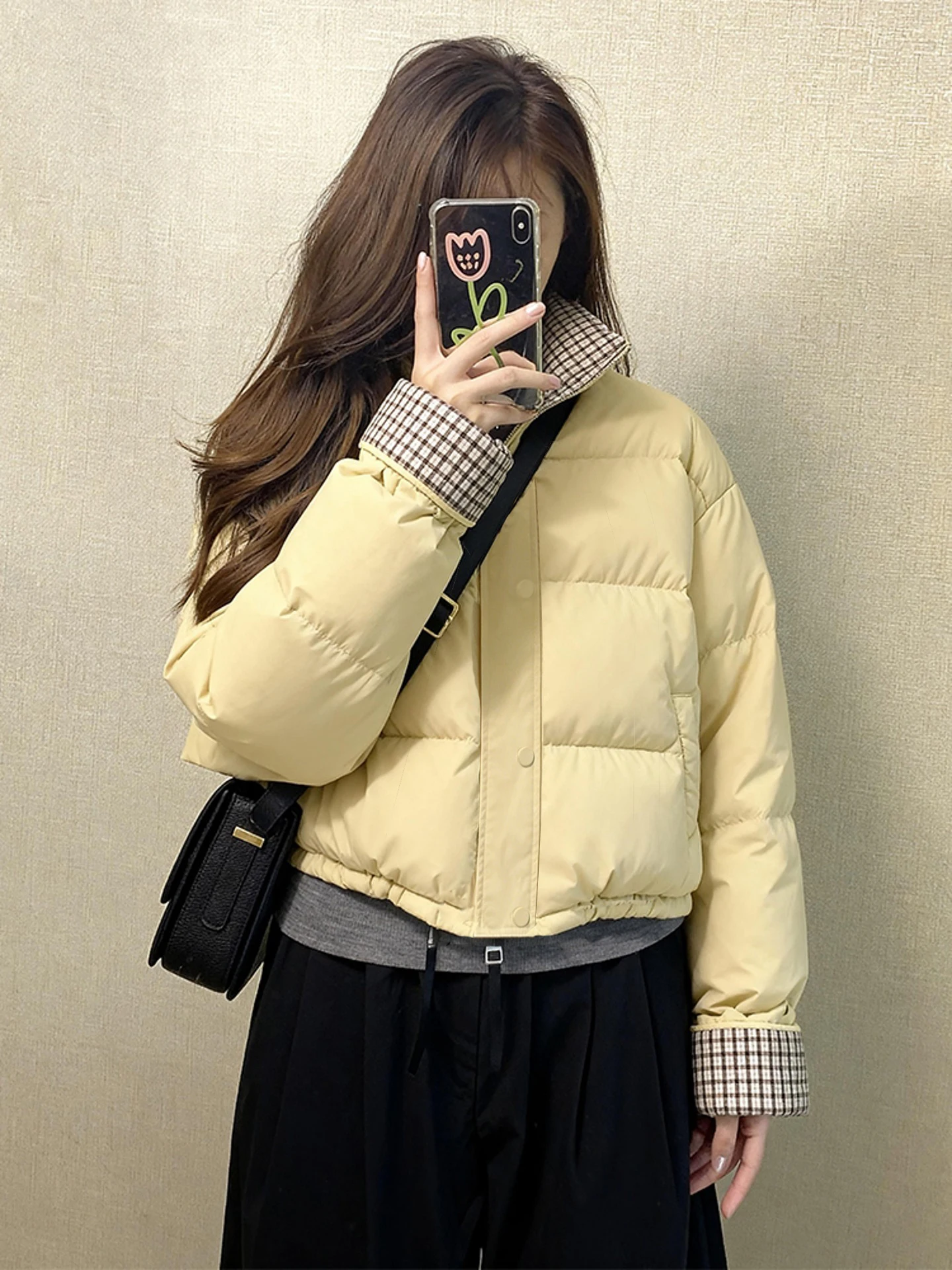 Korean Style Yellow Plaid Short down Cotton Jacket Women's Winter Small Size Bread Coat Unique Super Cute Outerwear Coat
Korean Style Yellow Plaid Short down Cotton Jacket Women's Winter Small Size Bread Coat Unique Super Cute Outerwear Coat