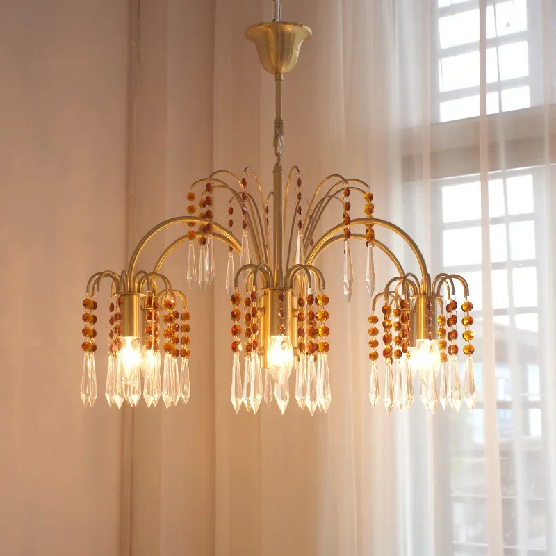 American retro all copper crystal living room, bedroom, study, chandelier, restaurant, French caf é chandelier
American retro all copper crystal living room, bedroom, study, chandelier, restaurant, French caf é chandelier