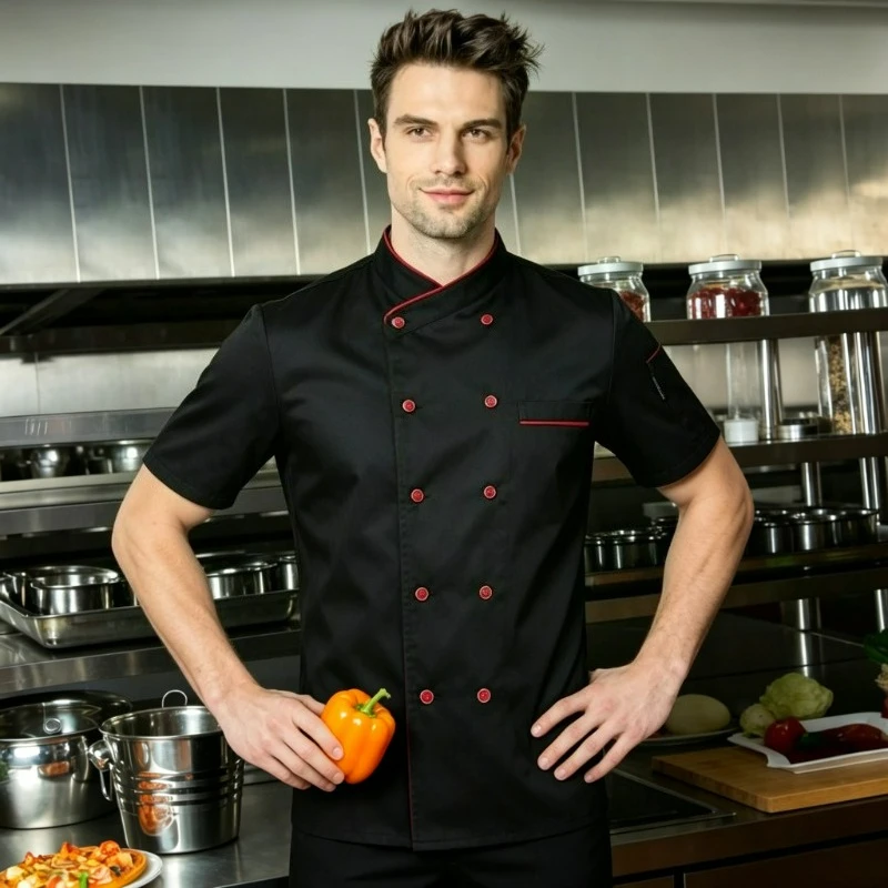 Short Sleeve Chef Jacket Professional Chef Uniform for Men Women Hotel Kitchen Catering Work Clothes
Short Sleeve Chef Jacket Professional Chef Uniform for Men Women Hotel Kitchen Catering Work Clothes