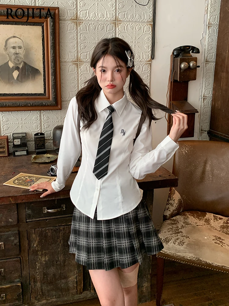 JK Shirt White Uniform Long Sleeve High Waist College Style Slim Fit Top Embroidered Shirt White Shirt Women
JK Shirt White Uniform Long Sleeve High Waist College Style Slim Fit Top Embroidered Shirt White Shirt Women