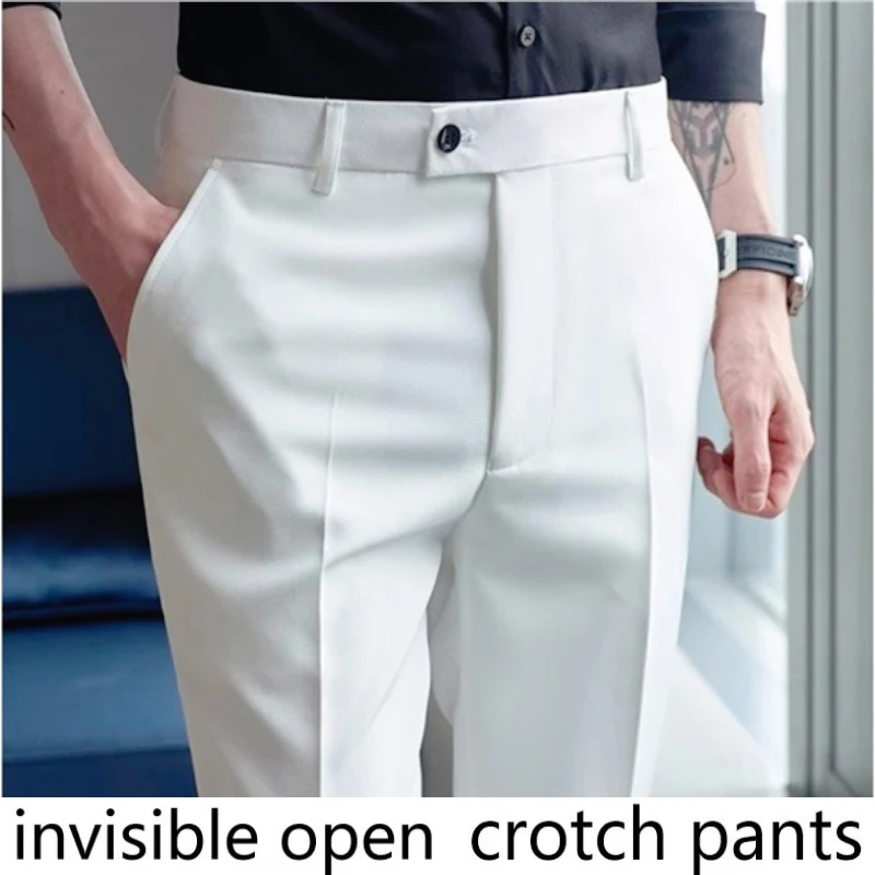 Invisible Zipper Open-crotch Pants Drape Anti-wrinkle Ice Silk Black and White Nine-point Slim-fitting and Thin Fashion Suit
Invisible Zipper Open-crotch Pants Drape Anti-wrinkle Ice Silk Black and White Nine-point Slim-fitting and Thin Fashion Suit