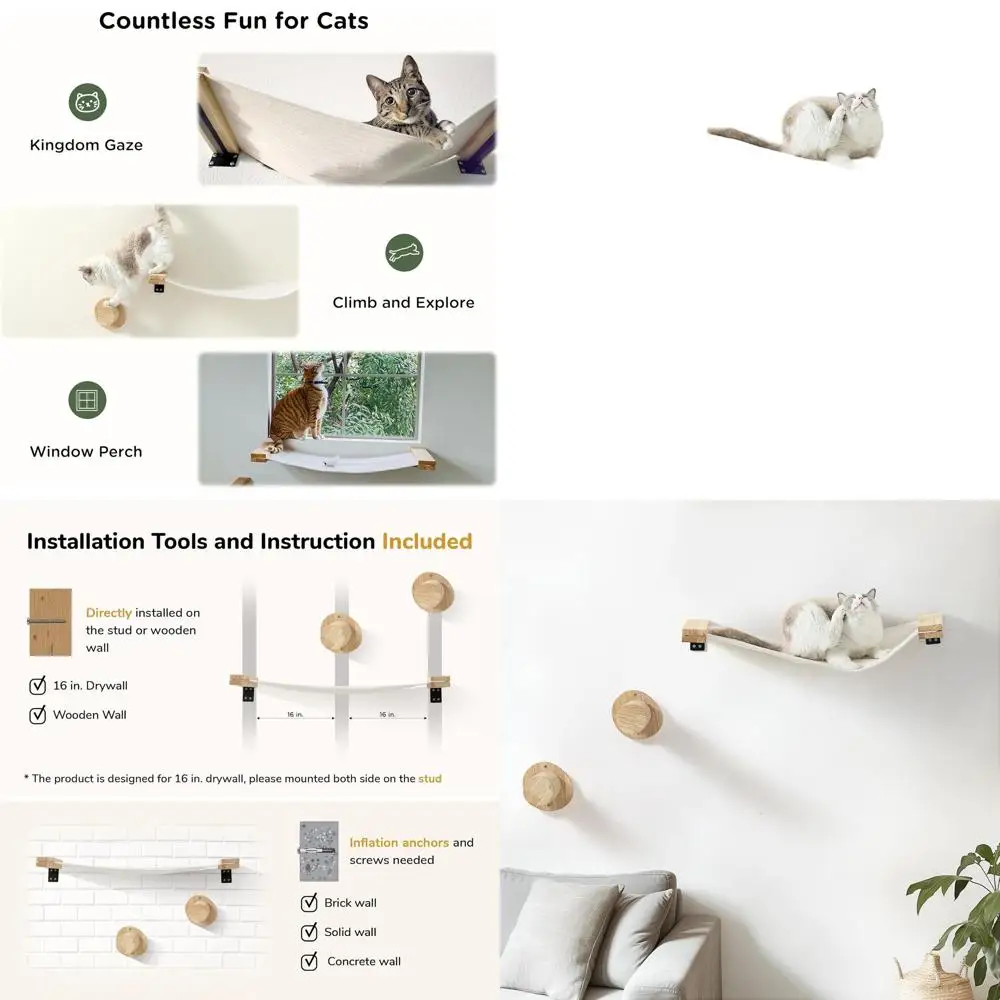 Двухъярусный деревянный настенный окунь для кошек для игр, отдыха и упражнений
Двухъярусный деревянный настенный окунь для кошек для игр, отдыха и упражнений