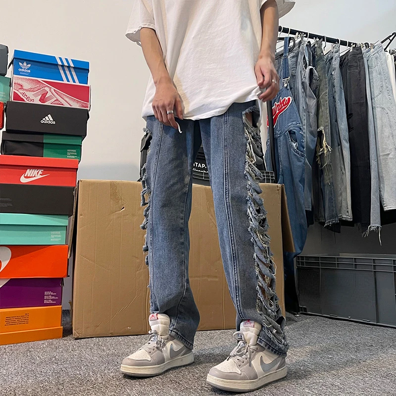 High Quality Streetwear Spring and Autumn Casual Straight Jeans Men Solid Color Big Pocket Cargo Men's Denim Pants 2023 E22
High Quality Streetwear Spring and Autumn Casual Straight Jeans Men Solid Color Big Pocket Cargo Men's Denim Pants 2023 E22
