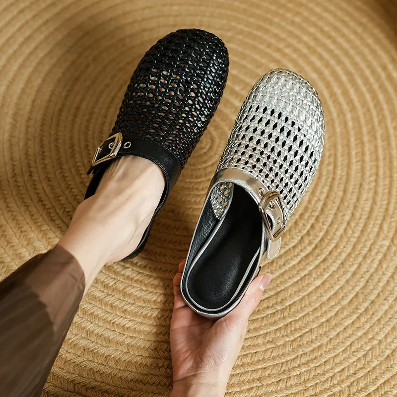 2025 new summer women sandals natural leather 22-24.5cm cowhide+weave+sheepskin women shoes round toe buckle mules
2025 new summer women sandals natural leather 22-24.5cm cowhide+weave+sheepskin women shoes round toe buckle mules