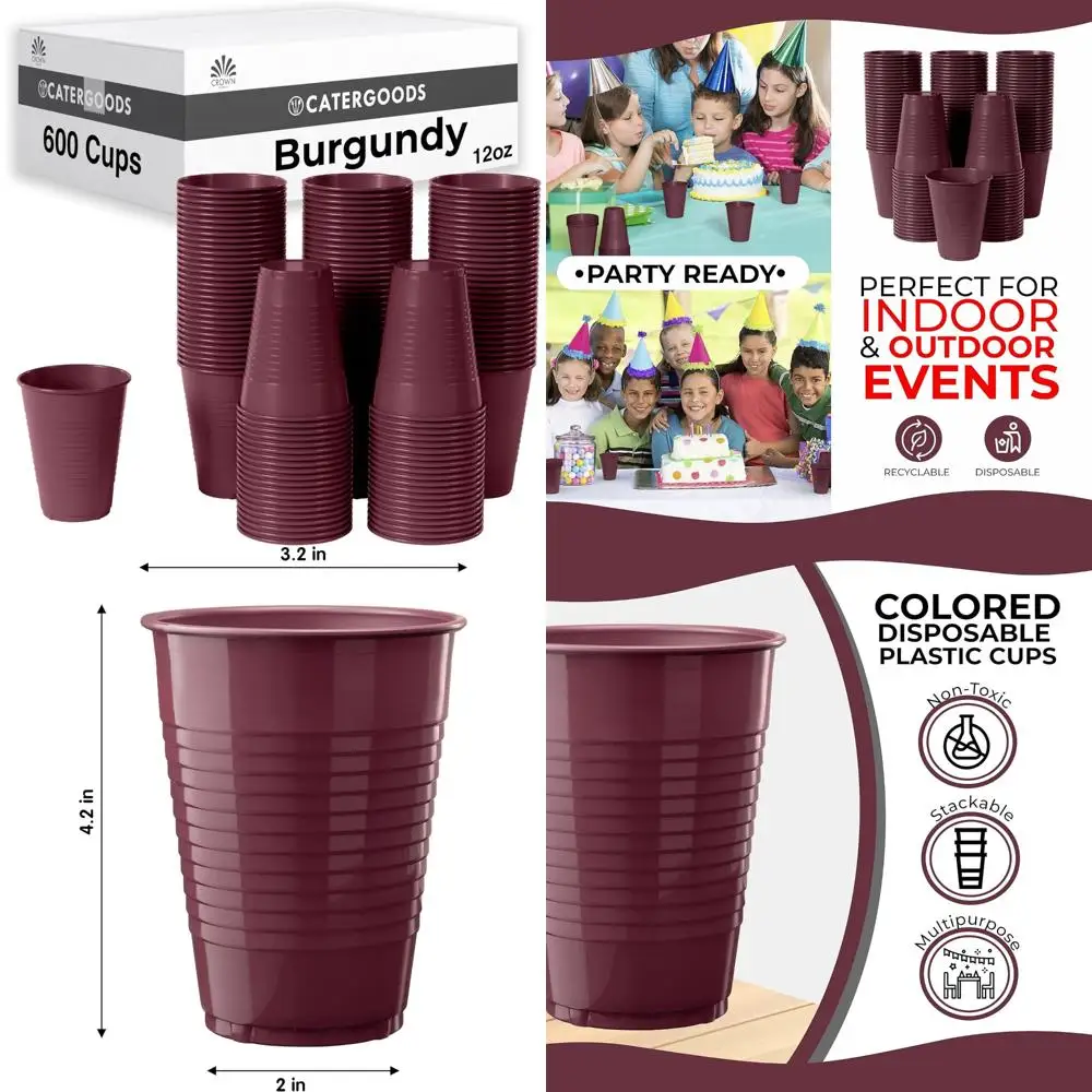 Бордовые пластиковые чашки для вечеринок на 12 унций, оптовая упаковка из 600 штук, идеально подходят для мероприятий и торжеств
Бордовые пластиковые чашки для вечеринок на 12 унций, оптовая упаковка из 600 штук, идеально подходят для мероприятий и торжеств