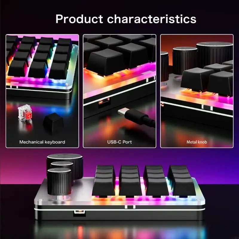 CORA Customizable Keypad 16-Key 3 Knobs Mini Programmable Keyaoard Hotswap
CORA Customizable Keypad 16-Key 3 Knobs Mini Programmable Keyaoard Hotswap