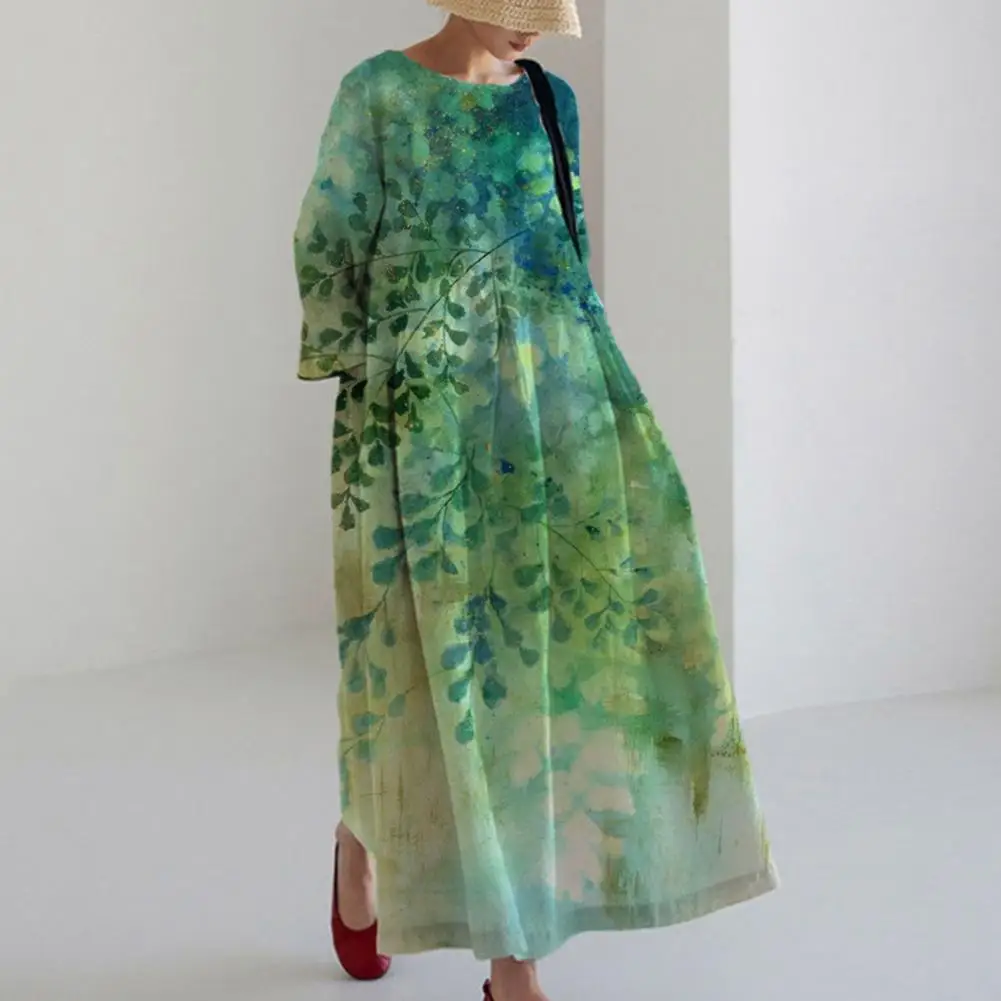 Lady Spring Dress Floral Print A-line Maxi Dress Elegant Loose-fit with Side Pockets Pleated Hem for or Formal Occasions Floral
Lady Spring Dress Floral Print A-line Maxi Dress Elegant Loose-fit with Side Pockets Pleated Hem for or Formal Occasions Floral