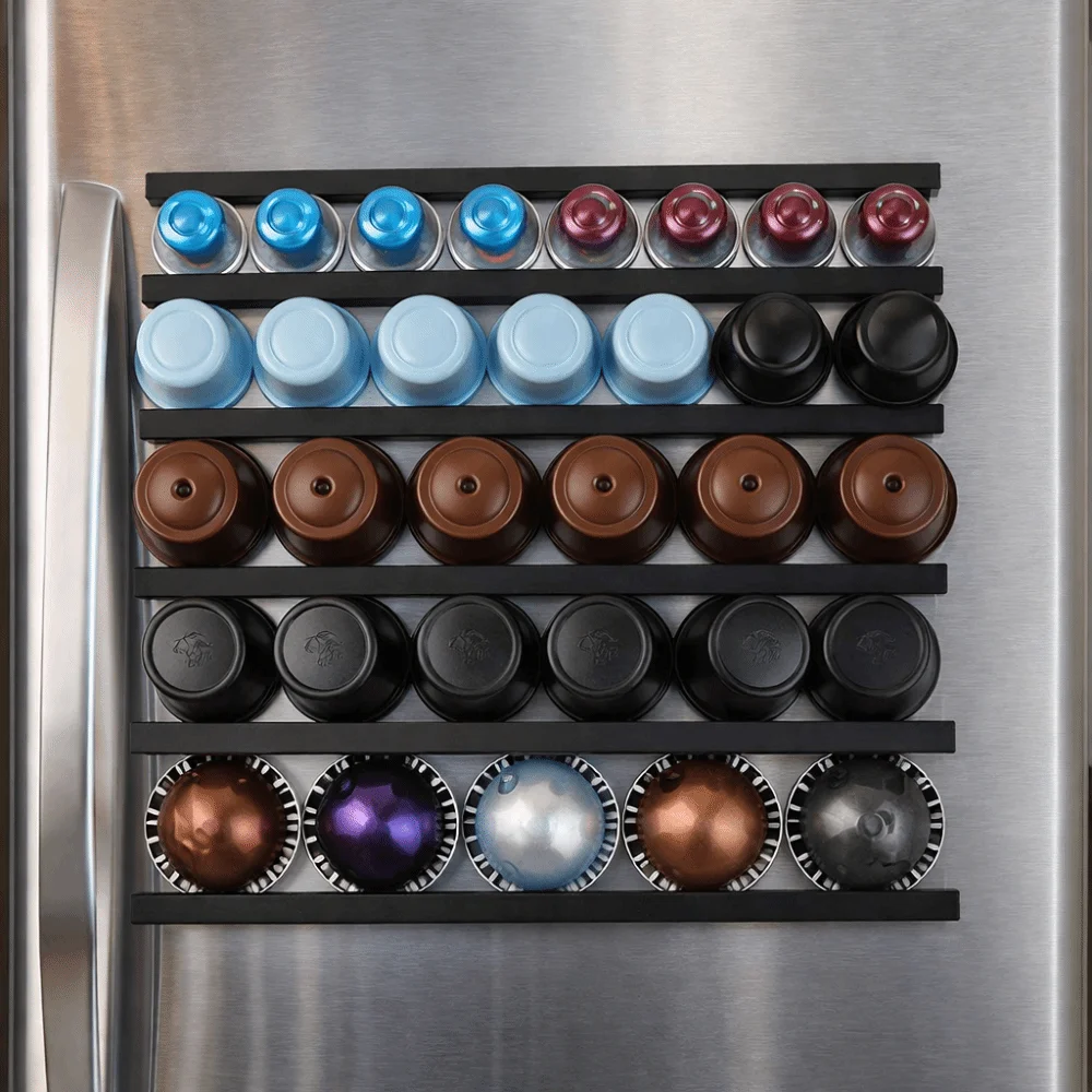 Plastic Coffee Capsule Rack Punch-free Design Magnetism Coffee Pod Storage Organizer Creative Wall Mounting