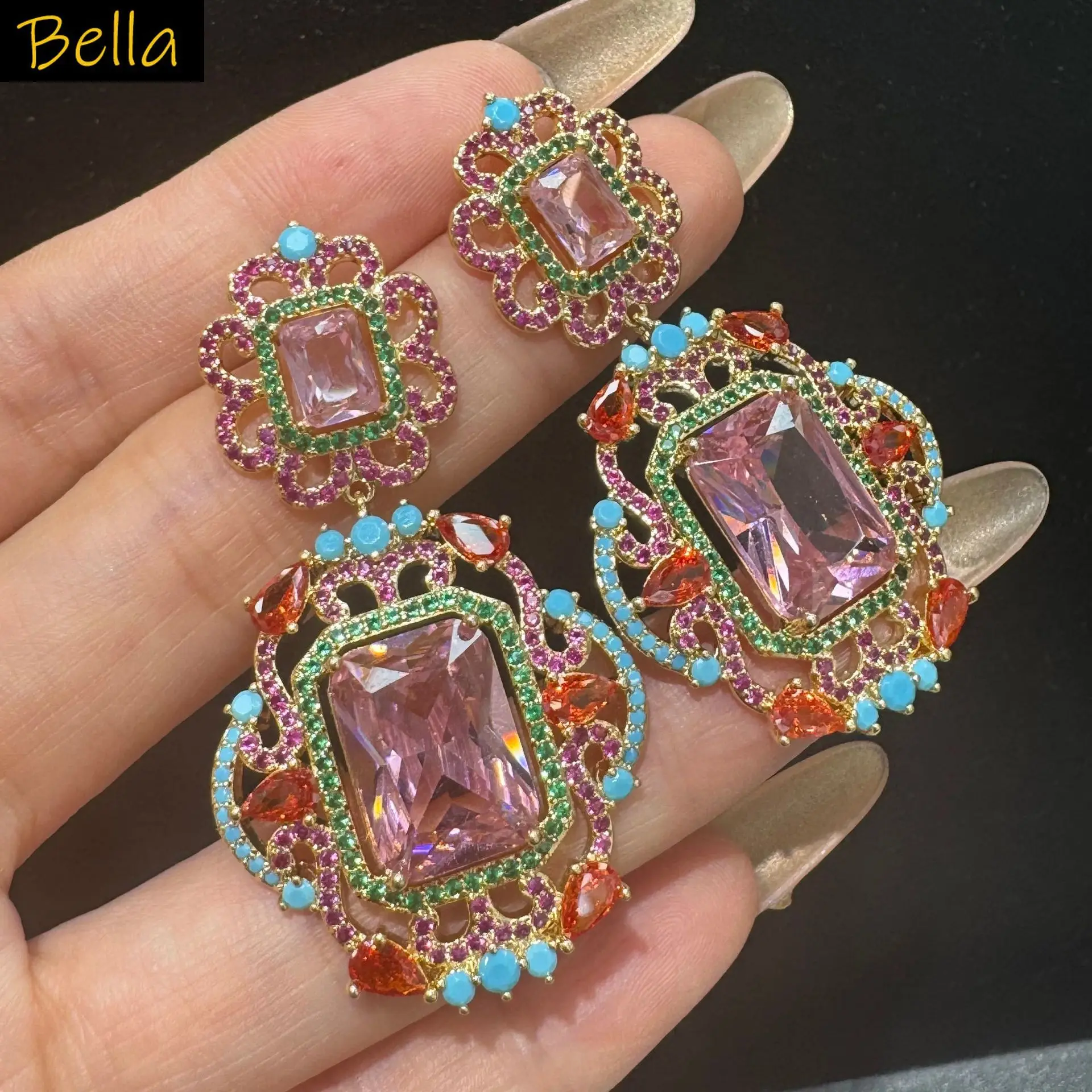 Luxury Jewelry Women Earrings Zirconia Vintage Dinner Party Wedding Dangling Earrings Red Yellow Pink Artificial Gemstone
Luxury Jewelry Women Earrings Zirconia Vintage Dinner Party Wedding Dangling Earrings Red Yellow Pink Artificial Gemstone