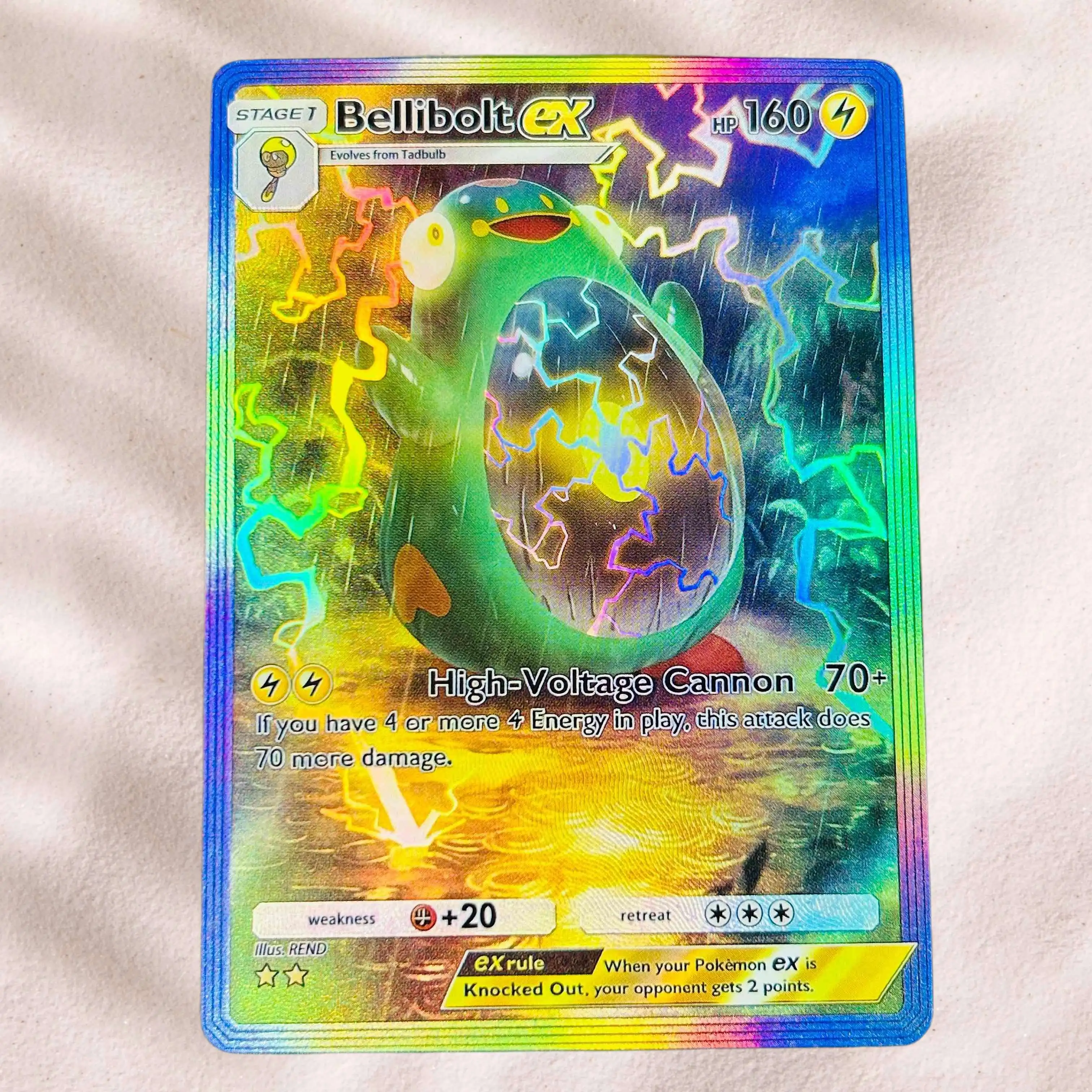 DIY Pokemon Bellibolt ex Holographic Texture Rainbow English Version Premium Anime Collection Card Perfect Condition
DIY Pokemon Bellibolt ex Holographic Texture Rainbow English Version Premium Anime Collection Card Perfect Condition