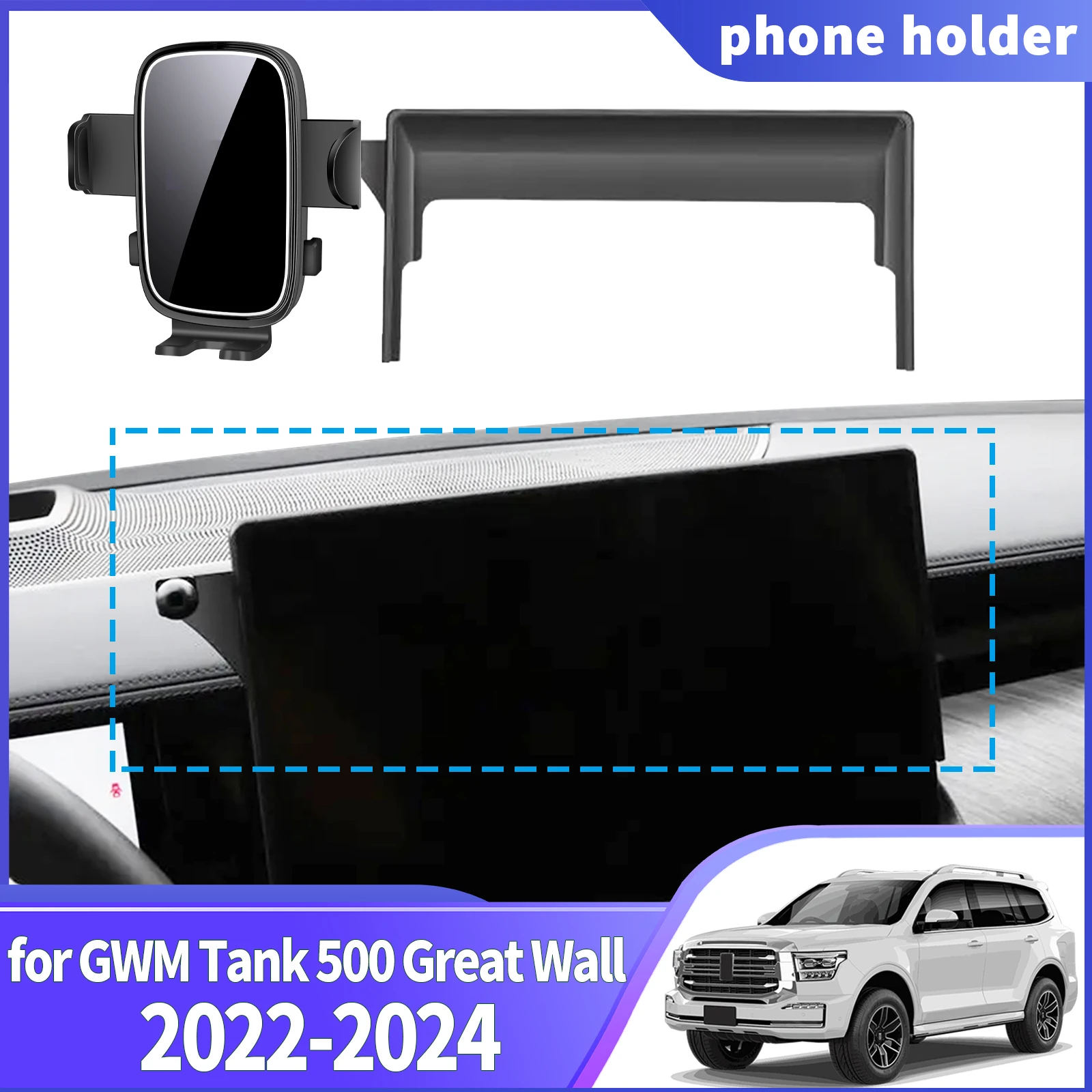 fit for GWM Tank 500 Great Wall 2022 2023 2024 Navigation Phone Holder Mount Customized Car accessoires 
fit for GWM Tank 500 Great Wall 2022 2023 2024 Navigation Phone Holder Mount Customized Car accessoires
