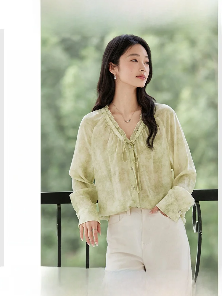 Vimly Women's Rceler V-neck Casual Loose Fit Shirt Versatile Slimming Top Autumn 2025 New Style Long Sleeve Printed Fashion
Vimly Women's Rceler V-neck Casual Loose Fit Shirt Versatile Slimming Top Autumn 2025 New Style Long Sleeve Printed Fashion