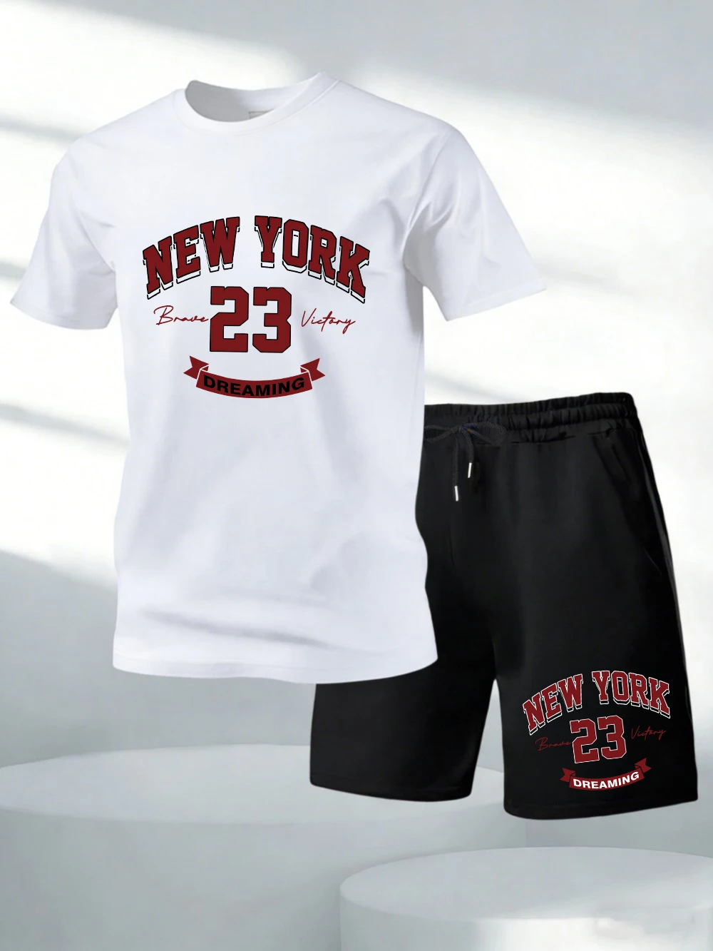 Two Pieces Set New York Dreaming 23 Printing Cotton T-Shirts Pants Mens Soft O-Neck Oversized Tops High Waisted Pocket Shorts
Two Pieces Set New York Dreaming 23 Printing Cotton T-Shirts Pants Mens Soft O-Neck Oversized Tops High Waisted Pocket Shorts