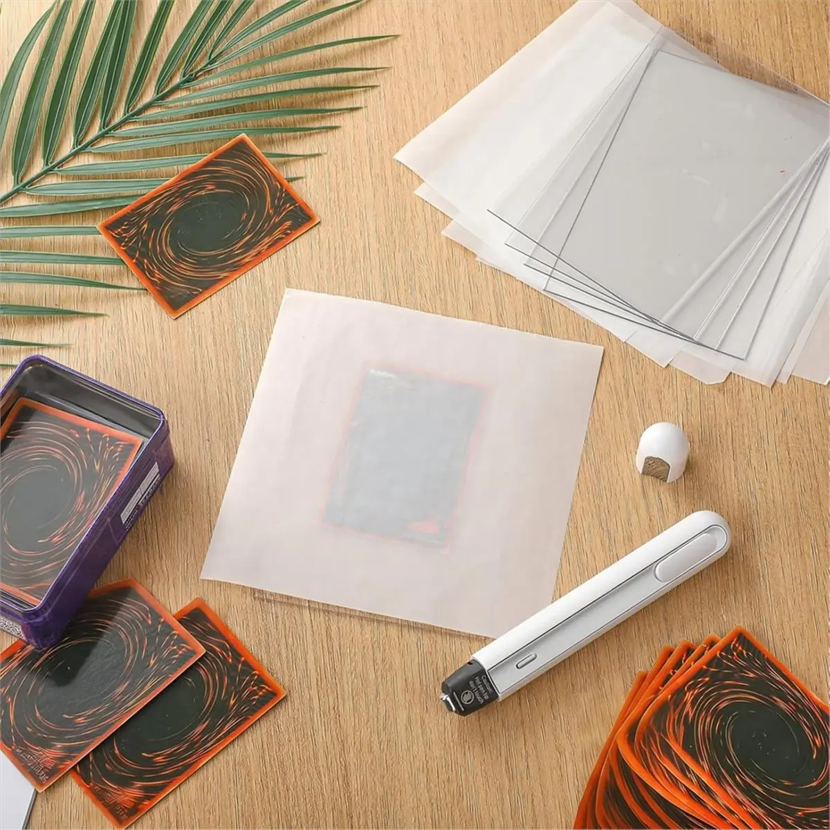 A1663P ~47 Pcs Card Flattening Kit Card Care Tool Set Include 20 Clear Sheets 25 Heat Papers 1 White Crease Reducer Thermal Pen
A1663P ~47 Pcs Card Flattening Kit Card Care Tool Set Include 20 Clear Sheets 25 Heat Papers 1 White Crease Reducer Thermal Pen