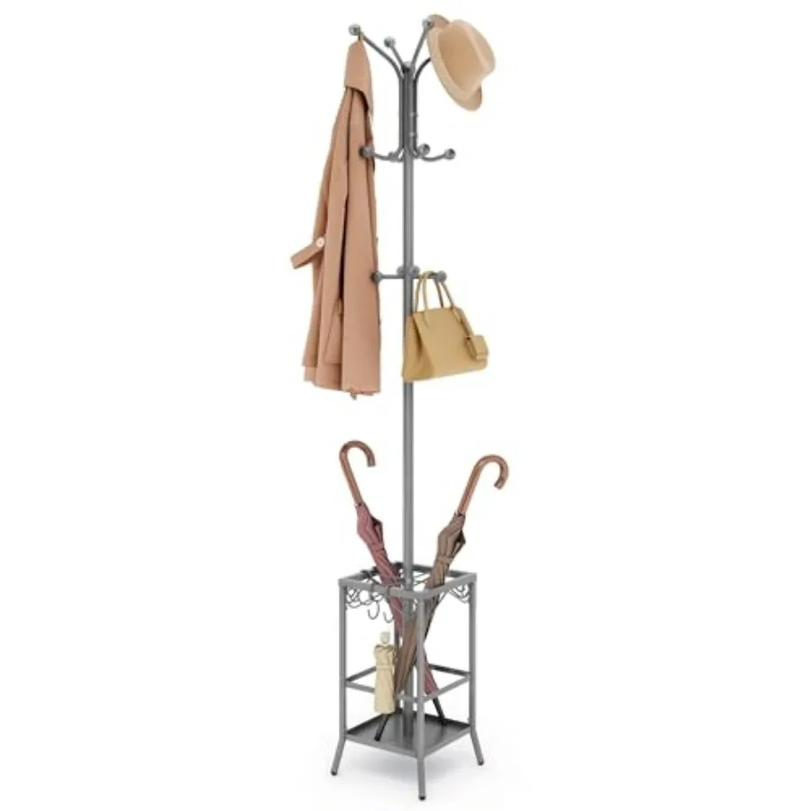 Coat Rack Freestanding With Umbrella Holder, Metal Coat Tree With 12 Hooks, Standing Hanger for Entryway, Hat Rack for Home Off
Coat Rack Freestanding With Umbrella Holder, Metal Coat Tree With 12 Hooks, Standing Hanger for Entryway, Hat Rack for Home Off