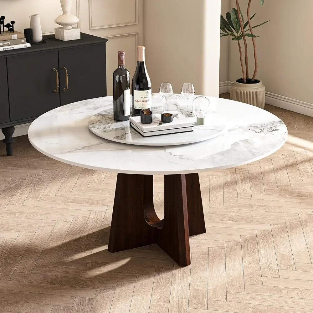 Nordic Minimalist Sintered Stone Round Dining Table with Solid Wood Walnut Base, Sturdy Table for Kitchen Room
Nordic Minimalist Sintered Stone Round Dining Table with Solid Wood Walnut Base, Sturdy Table for Kitchen Room