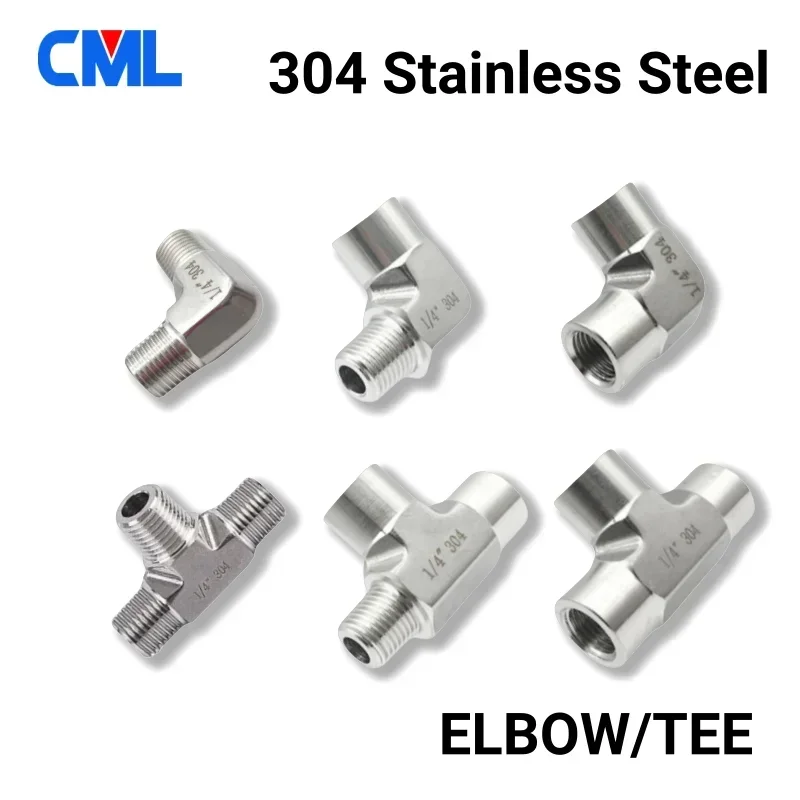 304 Stainless Steel High Pressure Forged Pipe Fitting Connector - 1/8' 1/4' 3/8' 1/2' BSP Female to Male Elbow Tee 3-Ways
304 Stainless Steel High Pressure Forged Pipe Fitting Connector - 1/8' 1/4' 3/8' 1/2' BSP Female to Male Elbow Tee 3-Ways