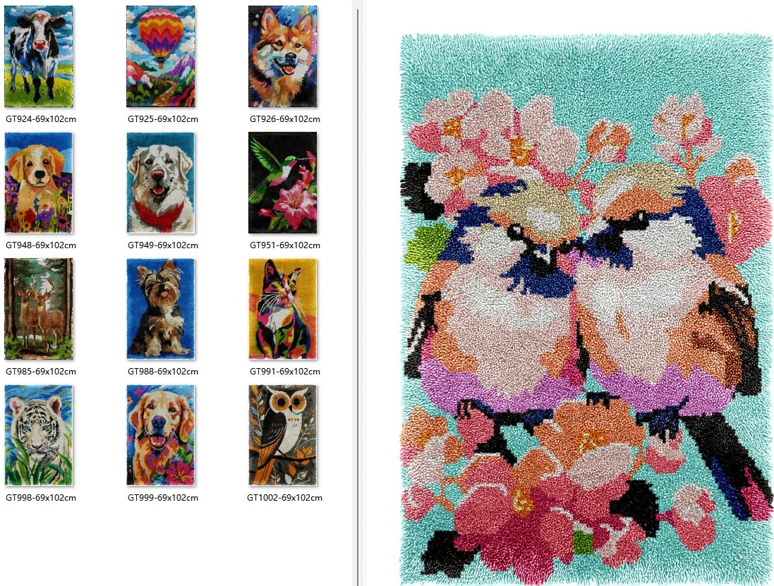 Latch hook rug kits with Pre-Printed Pattern Cross stitch embroidery kit Footprint Carpet with your needlework Pink Birds 69-102
Latch hook rug kits with Pre-Printed Pattern Cross stitch embroidery kit Footprint Carpet with your needlework Pink Birds 69-102