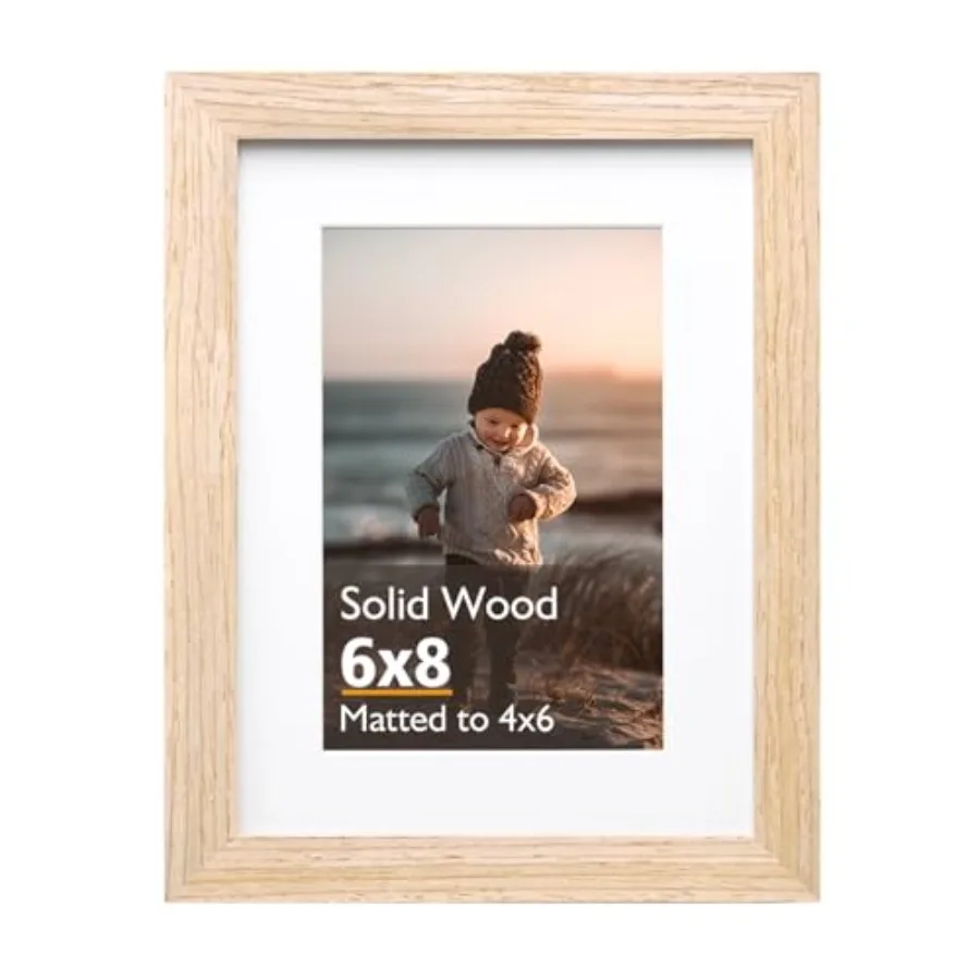 6x8 Picture Frame, Solid Wood Frame with Acrylic Plexiglass for Pictures 4x6 with Mat or 6x8 without Mat, Tabletop and Wall Mou
6x8 Picture Frame, Solid Wood Frame with Acrylic Plexiglass for Pictures 4x6 with Mat or 6x8 without Mat, Tabletop and Wall Mou