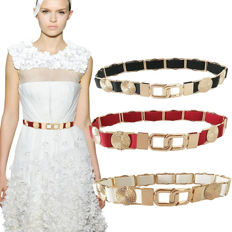 Luxury Metal Patchwork Women Elastic Waist Belt Metal Round Buckle Decoration Coat Sweater Fashion Dress Waist Chain Waist Seal
Luxury Metal Patchwork Women Elastic Waist Belt Metal Round Buckle Decoration Coat Sweater Fashion Dress Waist Chain Waist Seal