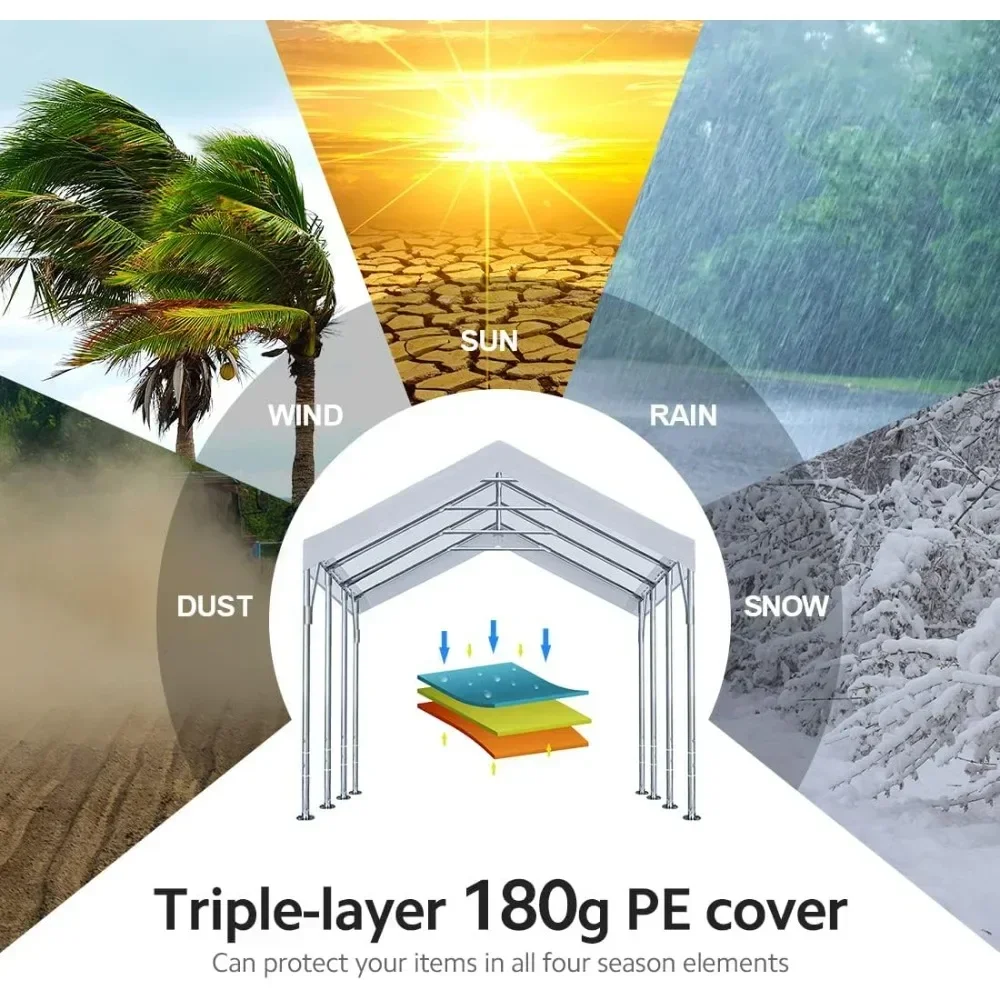 12x20 футов навес для гаража, сверхмощный навес для автомобиля, лодки, палатка для вечеринок, регулируемая высота пика от 9,5 футов до 11 футов, белый
12x20 футов навес для гаража, сверхмощный навес для автомобиля, лодки, палатка для вечеринок, регулируемая высота пика от 9,5 футов до 11 футов, белый