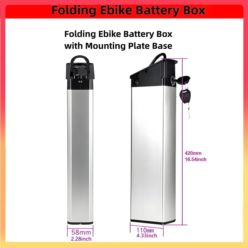 Mate X Mate City Folding Electric Vehicle Battery Box 48v 36v 52v Battery Box Fat Bike Mountain Bike Battery Box 420*110*58mm
Mate X Mate City Folding Electric Vehicle Battery Box 48v 36v 52v Battery Box Fat Bike Mountain Bike Battery Box 420*110*58mm