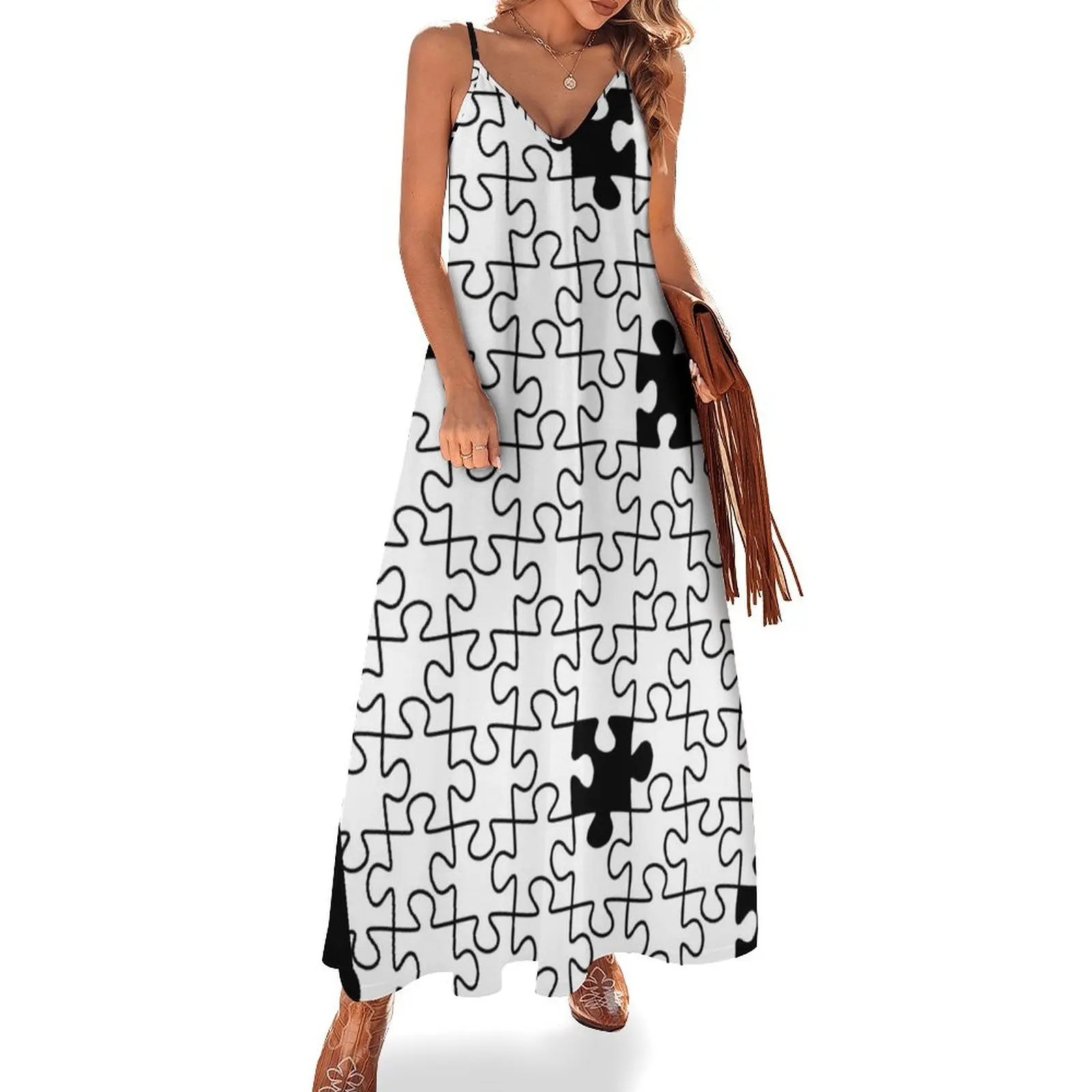 The Missing Piece - Abstract Jigsaw Puzzle Black and White Sleeveless Dress Clothing female summer clothes Women's dresses
The Missing Piece - Abstract Jigsaw Puzzle Black and White Sleeveless Dress Clothing female summer clothes Women's dresses