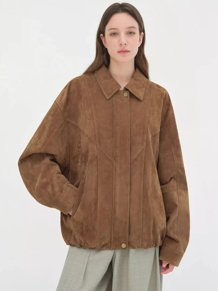 Vintage Oversize Genuine Leather Jackets for Women Autumn Winter High-end Simple Batwing Sleeve Casual Real Sheepskin Suede Coat
Vintage Oversize Genuine Leather Jackets for Women Autumn Winter High-end Simple Batwing Sleeve Casual Real Sheepskin Suede Coat