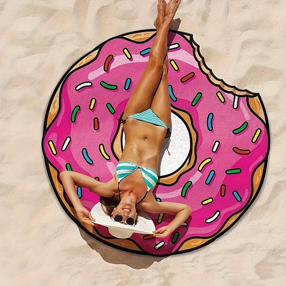 1pc Donut Pattern Round Beach Towel, Soft Microfiber Beach Towel, Sandproof Lightweight Beach Towel, For Outdoor Travel Camping
1pc Donut Pattern Round Beach Towel, Soft Microfiber Beach Towel, Sandproof Lightweight Beach Towel, For Outdoor Travel Camping